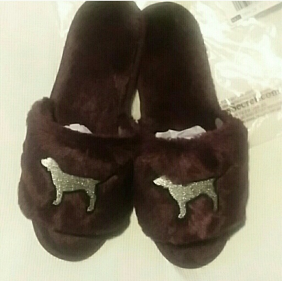 PINK Victoria's Secret Shoes - Open Toe VS PINK Slippers, 'luscious plum' color